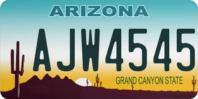 AZ license plate AJW4545