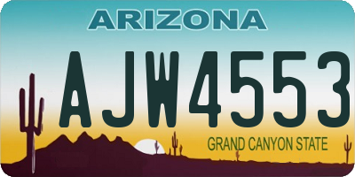 AZ license plate AJW4553