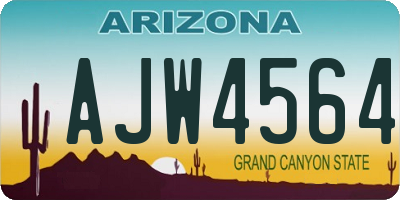AZ license plate AJW4564