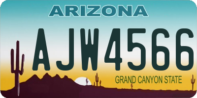 AZ license plate AJW4566