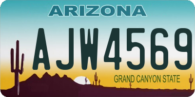 AZ license plate AJW4569
