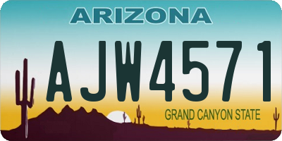 AZ license plate AJW4571