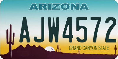 AZ license plate AJW4572