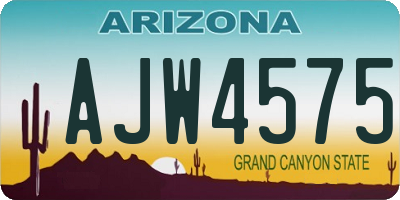 AZ license plate AJW4575
