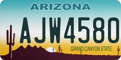 AZ license plate AJW4580