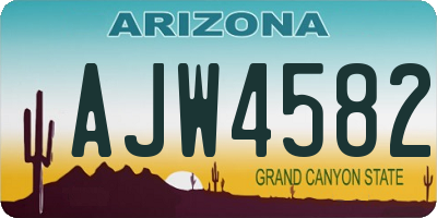 AZ license plate AJW4582