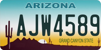 AZ license plate AJW4589