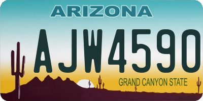 AZ license plate AJW4590