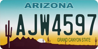 AZ license plate AJW4597