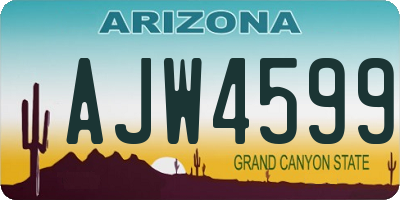 AZ license plate AJW4599