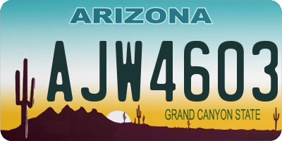 AZ license plate AJW4603