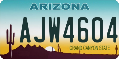 AZ license plate AJW4604