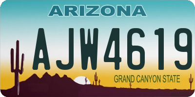 AZ license plate AJW4619