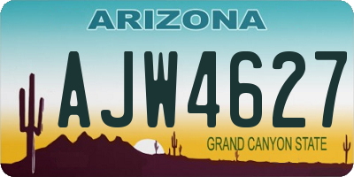 AZ license plate AJW4627