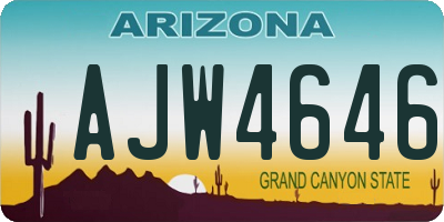 AZ license plate AJW4646