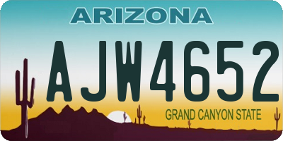 AZ license plate AJW4652