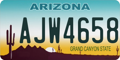 AZ license plate AJW4658