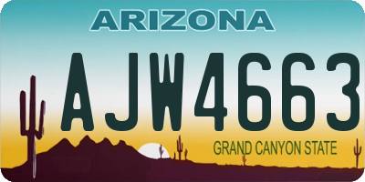 AZ license plate AJW4663
