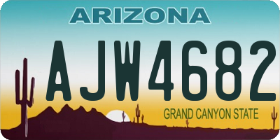 AZ license plate AJW4682