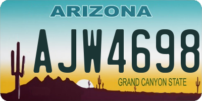 AZ license plate AJW4698