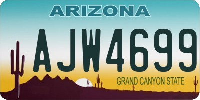 AZ license plate AJW4699