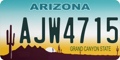 AZ license plate AJW4715