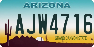 AZ license plate AJW4716