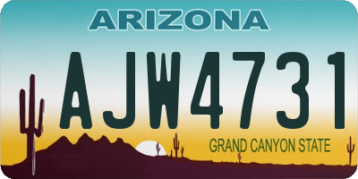AZ license plate AJW4731