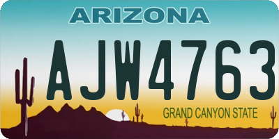 AZ license plate AJW4763