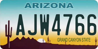 AZ license plate AJW4766