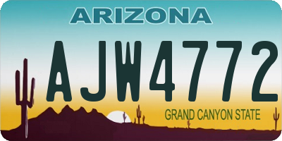 AZ license plate AJW4772