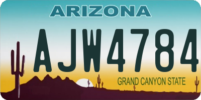 AZ license plate AJW4784