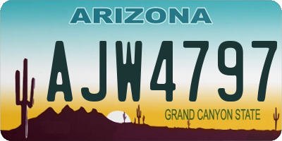 AZ license plate AJW4797