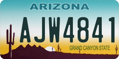 AZ license plate AJW4841