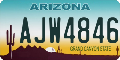 AZ license plate AJW4846