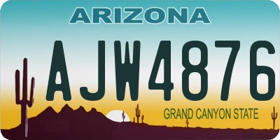 AZ license plate AJW4876