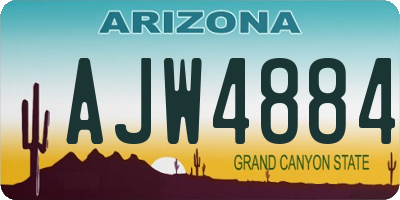 AZ license plate AJW4884