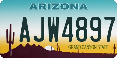 AZ license plate AJW4897