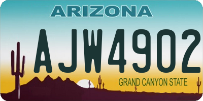 AZ license plate AJW4902