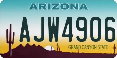 AZ license plate AJW4906