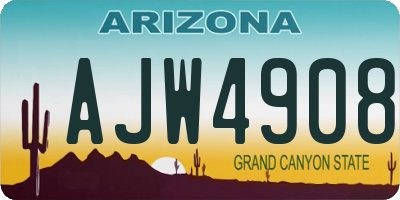 AZ license plate AJW4908