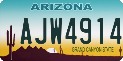 AZ license plate AJW4914