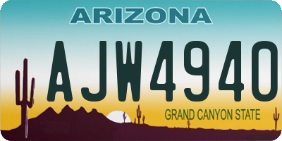 AZ license plate AJW4940