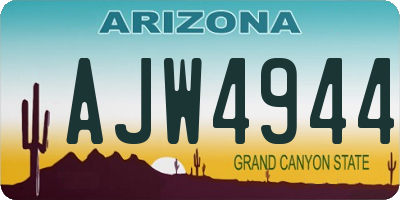 AZ license plate AJW4944
