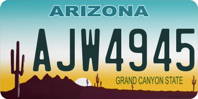AZ license plate AJW4945