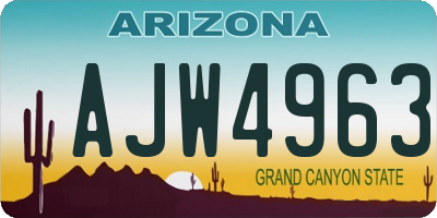 AZ license plate AJW4963