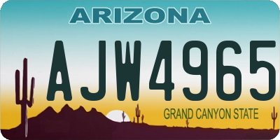 AZ license plate AJW4965