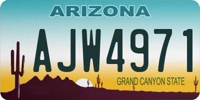 AZ license plate AJW4971