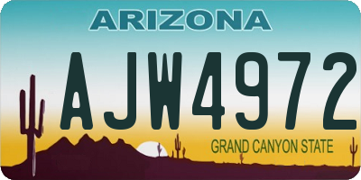 AZ license plate AJW4972