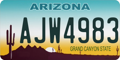 AZ license plate AJW4983
